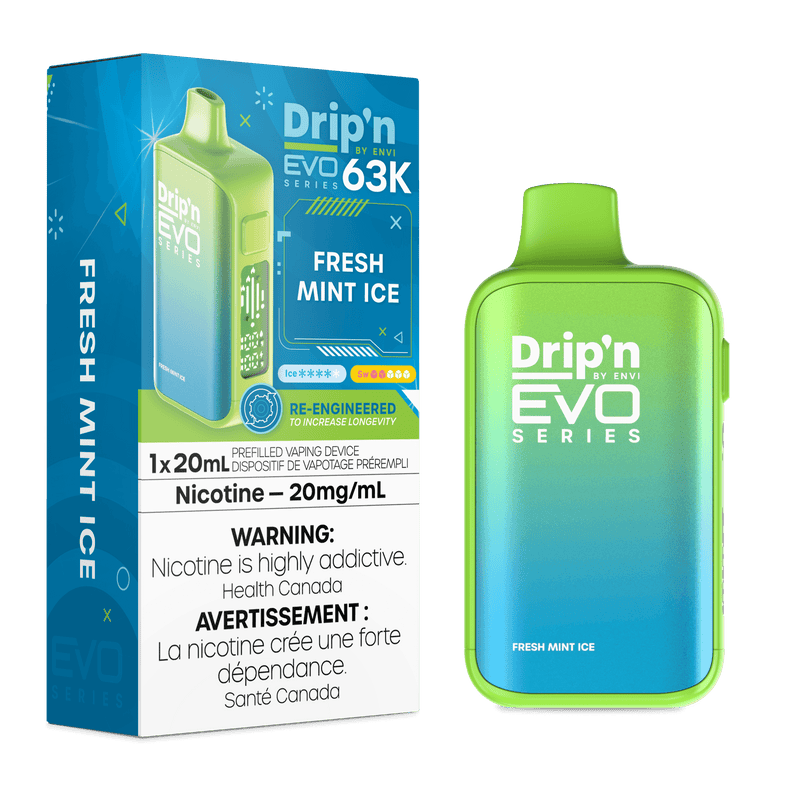 Dripn By Envi Evo 63K Disposable Vape - 63K Puffs - 20mg - 20mL Fresh Mint Ice