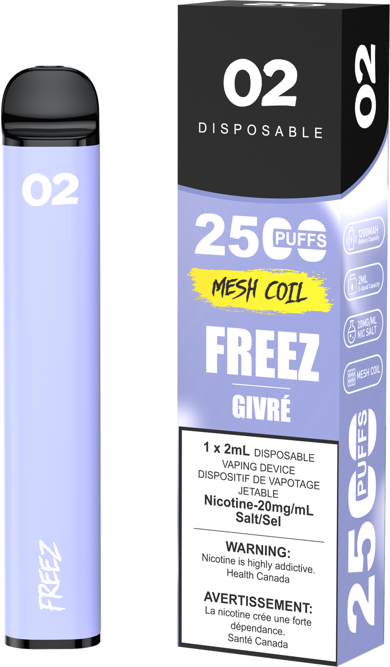 O2 Disposable Vape - 2500 Puffs - 2mL