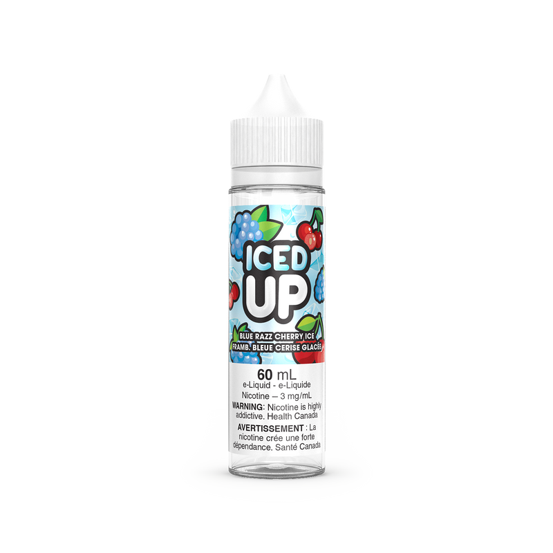 Iced Up Vape Juice Freebase 60mL Blue razz cherry