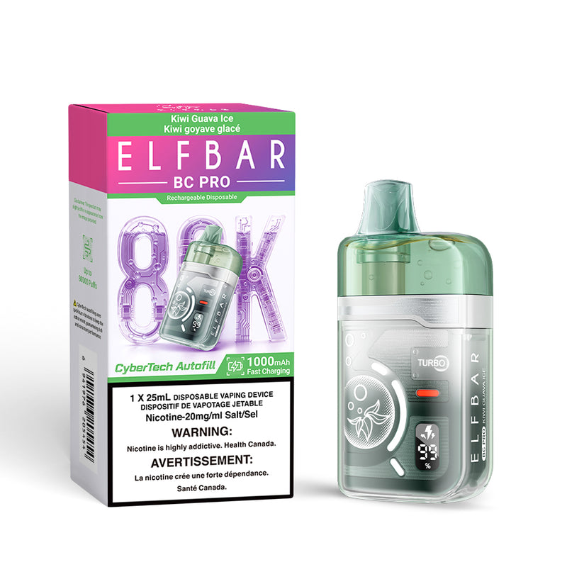 Elf Bar BC Pro 80K Disposable Vape - 80000 Puffs - 25mL Kiwi_Guava_Ice