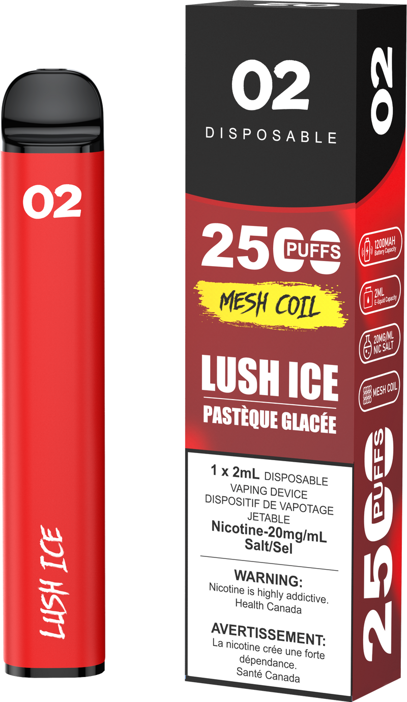 O2 Disposable Vape - 2500 Puffs - 2mL