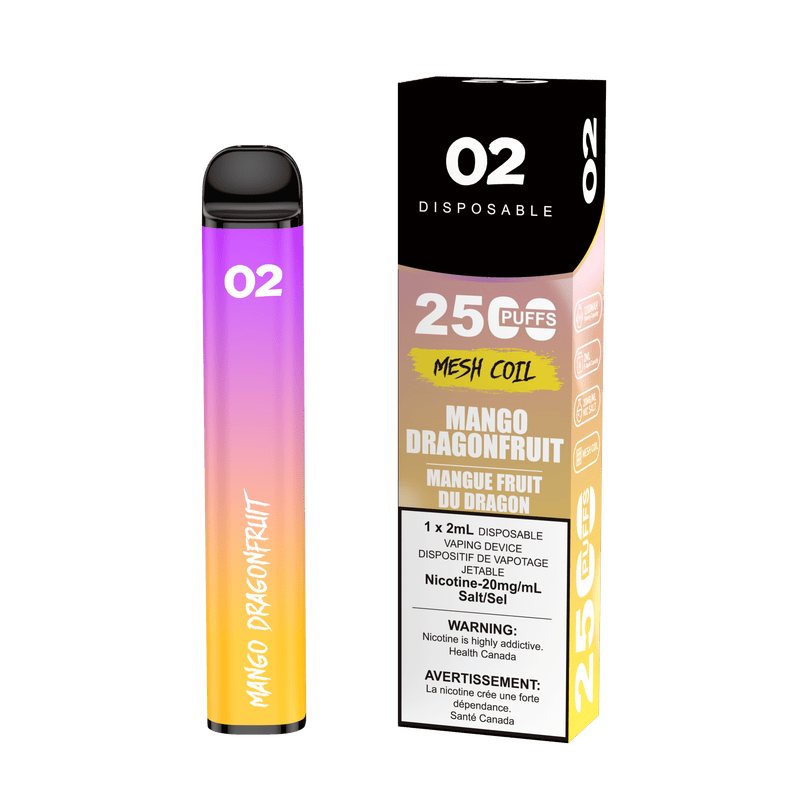 O2 Disposable Vape - 2500 Puffs - 2mL