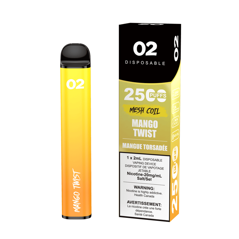 O2 Disposable Vape - 2500 Puffs - 2mL