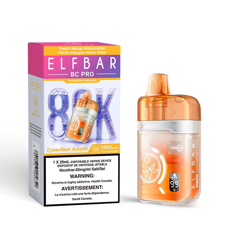 Elf Bar BC Pro 80K Disposable Vape - 80000 Puffs - 25mL Peach_Mango_Watermelon