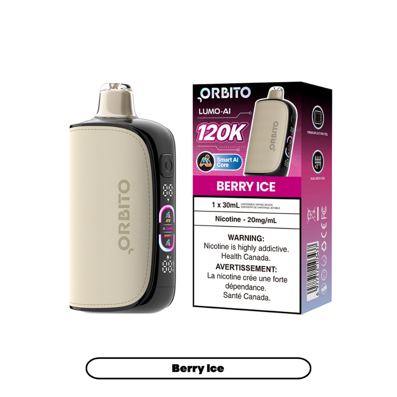 Orbito Lumo AI 120K disposable vape, Berry Ice