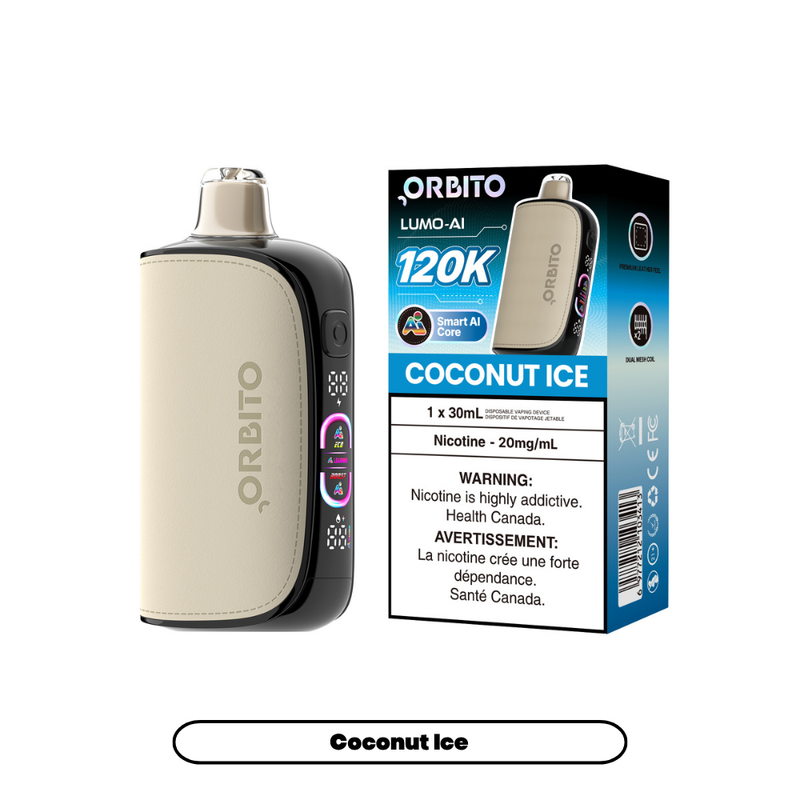 Orbito Lumo AI 120K disposable vape, Coconut Ice