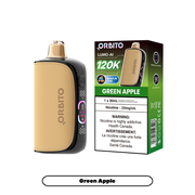 Orbito Lumo AI 120K disposable vape, Green Apple