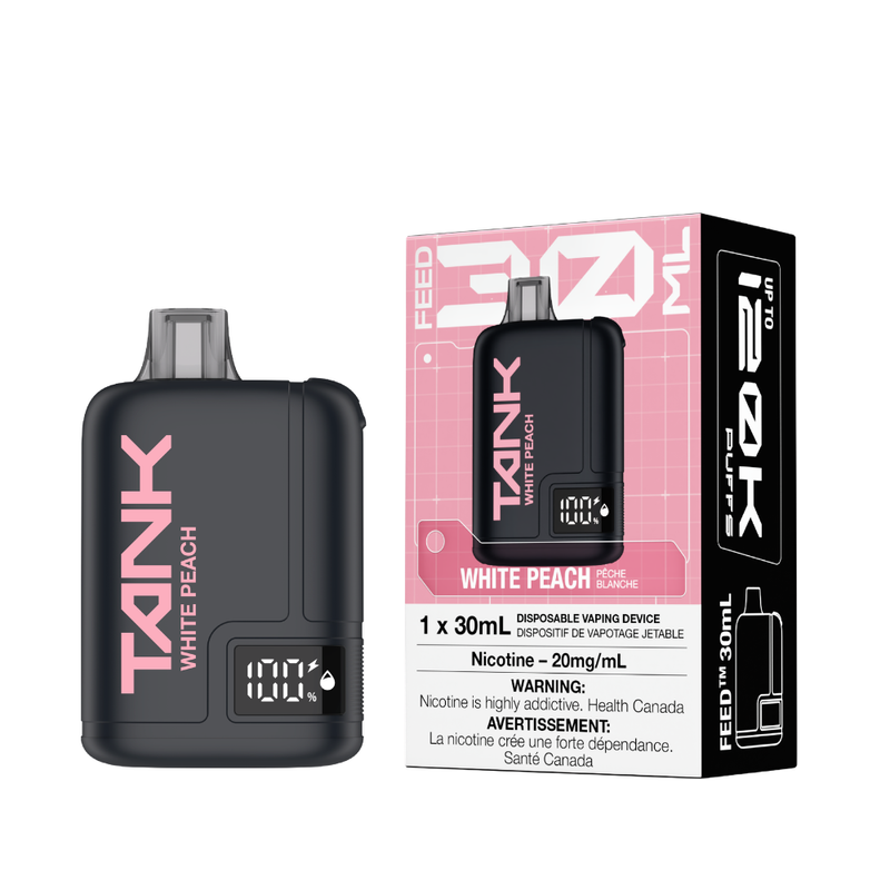 FEED Tank 120K disposable vape, White Peach