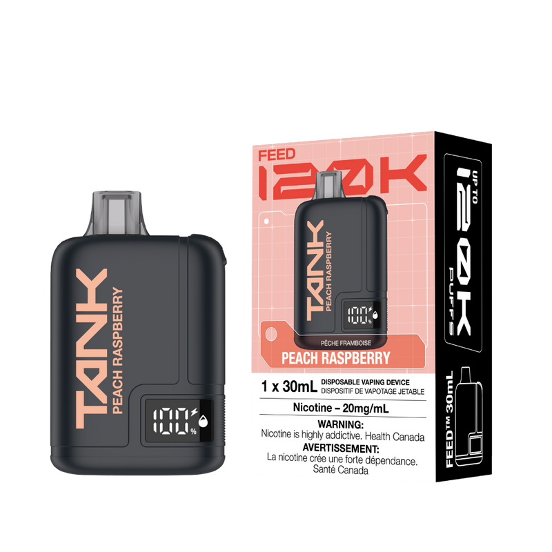 FEED Tank 120K disposable vape, Peach Raspberry