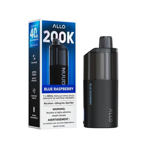 Allo NUUD 200K disposable vape, Blue Raspberry