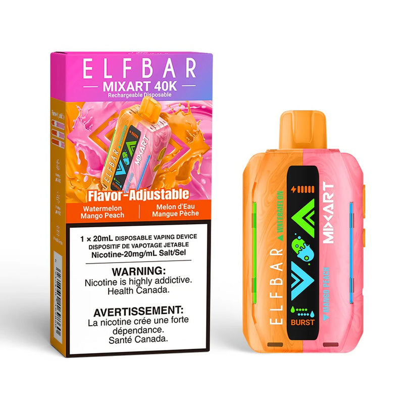 Elf Bar MixArt 40K Disposable Vape - 40000 Puffs - 20mL Watermelon Mango Peach