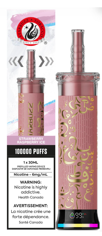 StarBuzz E-Hose 100K disposable vape, Strawberry Raspberry Ice